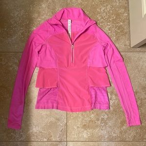 Lululemon Quarter-zip Long Sleeve Shirt Electric Pink Size 2